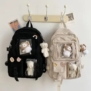 Tas ransel sekolah perempuan SD dan SMP SMA Tas ransel fashion punggung besar kapasitas besar ada saku lapto Backpack