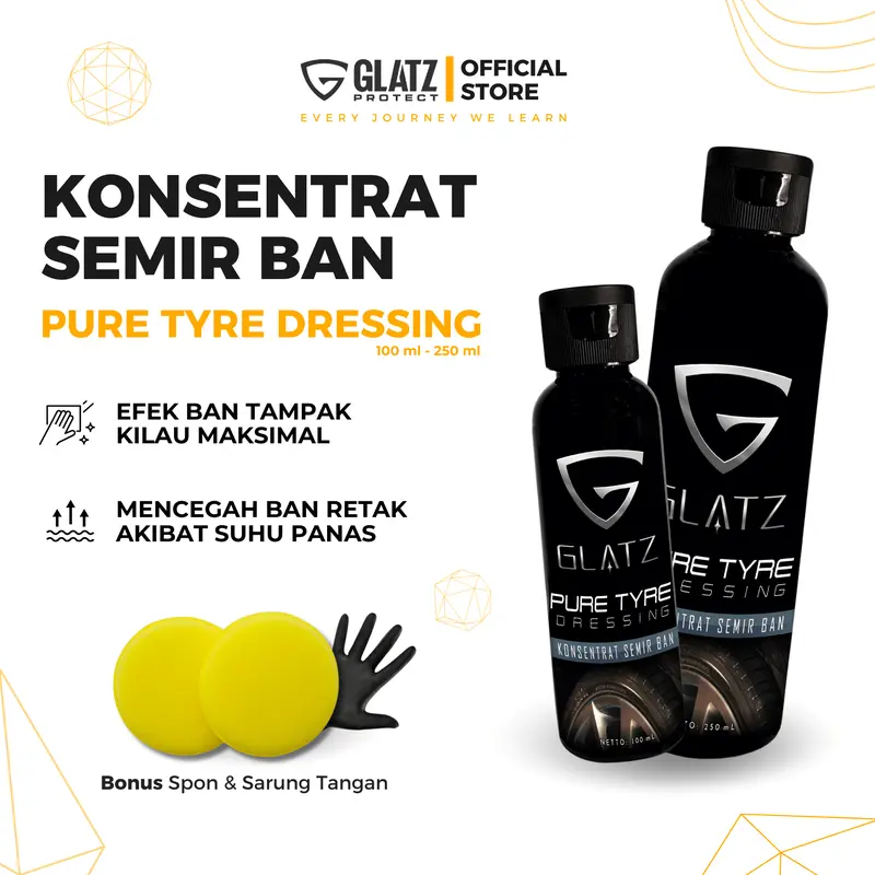 PENGKILAP PENGHITAM BAN KONSENTRAT SEMIR BAN TAHAN LAMA 100ML 250ML PURE TYPE DRESSING GLATZ penghitam  motor ban 2