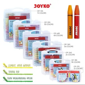 Crayon Joyko Oil Pastel Crayon 55 Warna/36 Warna/24 Warna/18 Warna/12 Warna/72 Warna/48 Warna Crayon Stationery Krayon
