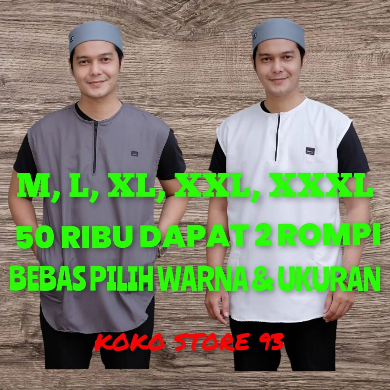 50 RIBU DAPAT 2 ROMPI SHOLAT MUSLIM PRIA DEWASA BAHAN FULL KATUN M L XL XXL XXXL