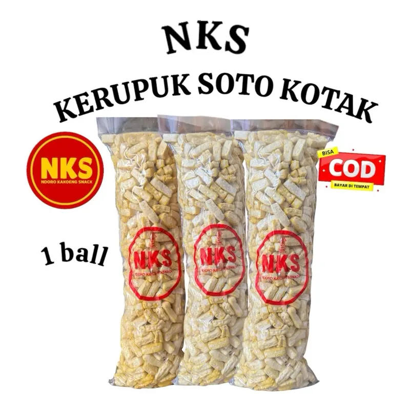 KERUPUK SOTO KOTAK  -NKS- 1 ball 500gr  cemilan gurih lezat nikmat favorit keluarga Camilan Makanan