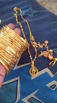 Product Review of gelang kroncong set 12 motip bambu 6 motip cantik maret edisi eid mubarok mewah Emas Gold from M**w 0