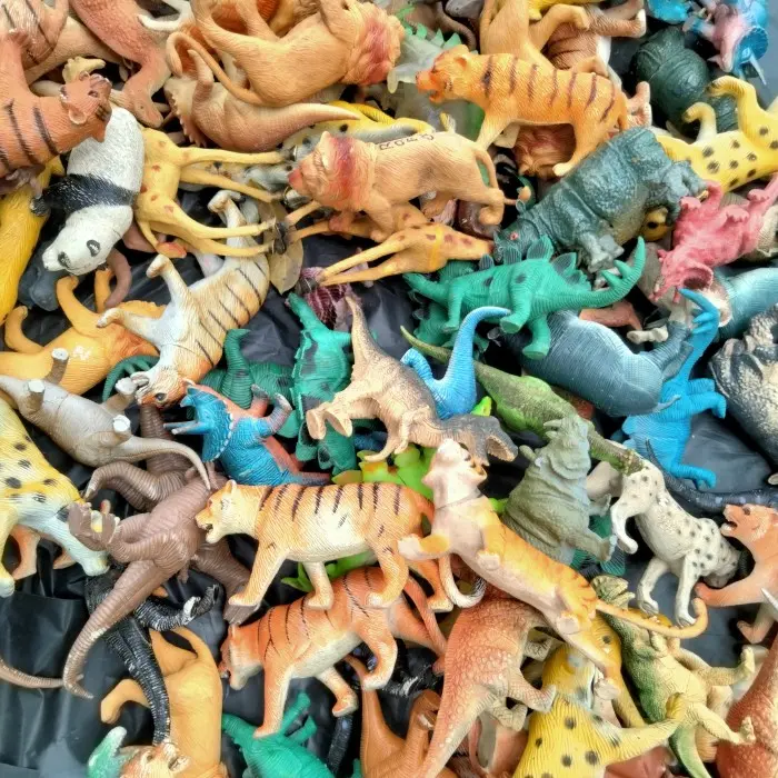 Mainan edukasi anak Hewan Satwa Karet ukuran kecil 12pcs Miniatur satwa Karet 12pcs-Miniatur Animal Wild Animal Figure toys hewan 3