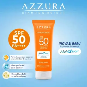 AZZURA Diamond Bright Sunscreen SPF 50 PA++++ 30 g skincare mencerahkan tinted satu barang perlindungan matahari