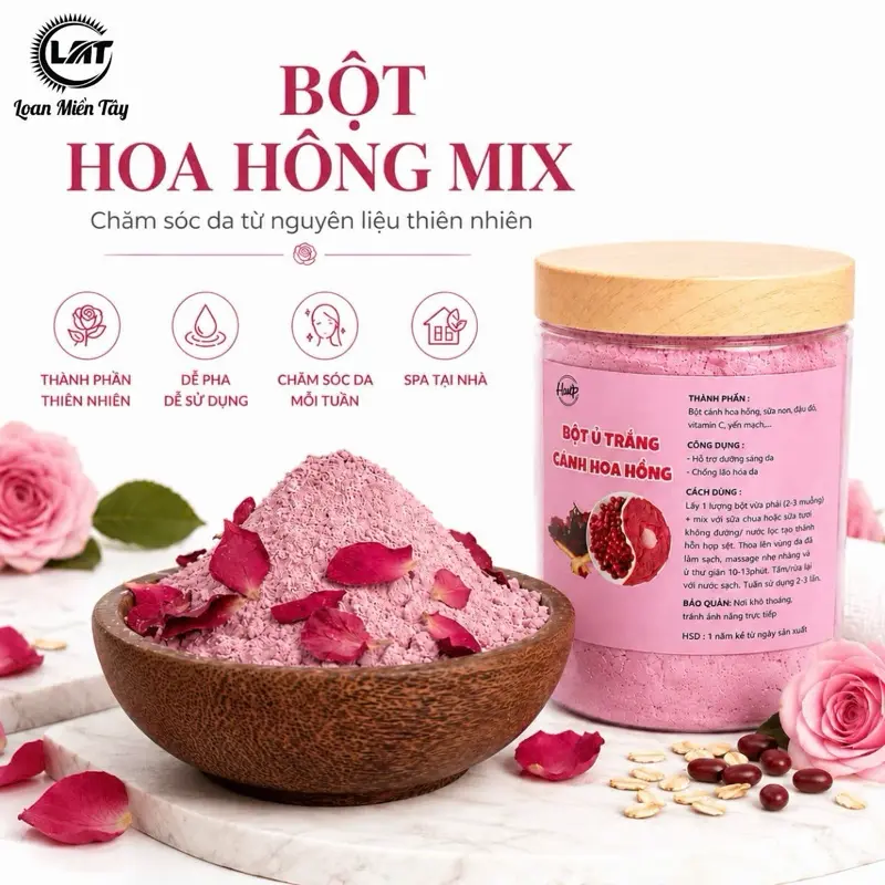 BỘT HOA HỒNG MIX THIÊN NHIÊN 100g-500g