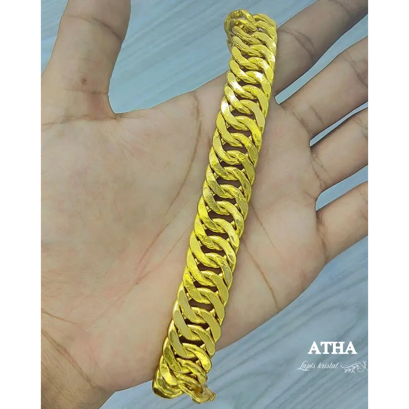 Gelang Lapis Kristal Atha Motif Lipan Model Susun Double gelang tangan wanita Emas Perhiasan Bracelets 5