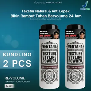 Ventana Texture Styling Powder 2 PCS dengan Rosemary 12 Gr Volume Rambut Matte Fleksibel Tidak Lengket Ringan Cocok Semua Jenis Rambut Tekstur Natural Anti Lepek