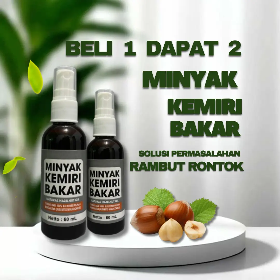 Beli 1 Dapat 2 Minyak Kemiri Bakar Original Asli 60ml - Untuk Penumbuh Rambut Jenggot Kumis  Alis / Mencegah Uban / Skin and Haircare Serum Perawatan Rontok Menumbuhkan Lebat
