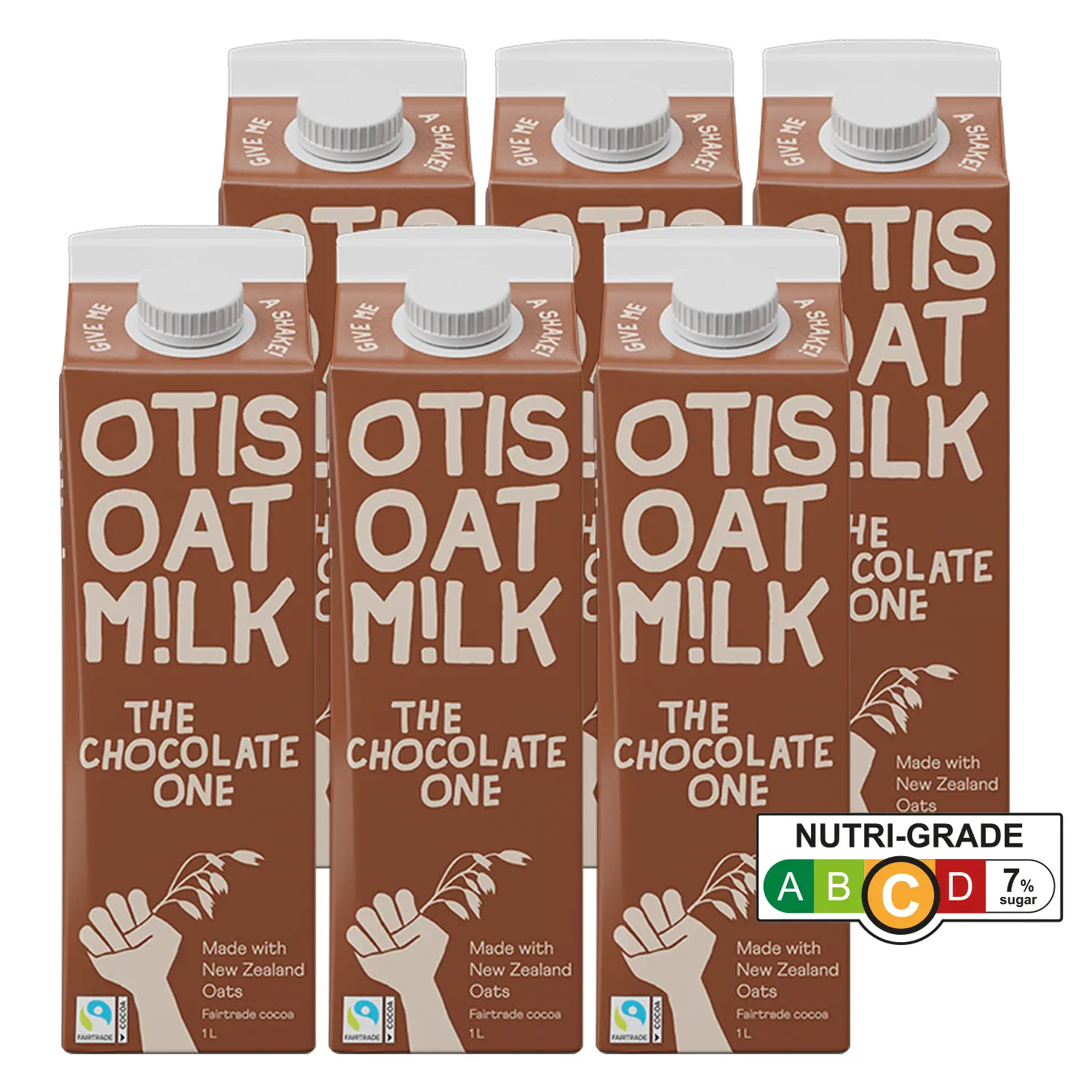 Otis Oat Milk - Chocolate, Carton of 6 x 1L, Free from Dairy, Soy, Nuts and Vegan Friendly. (Expiry 12 JUL 25)