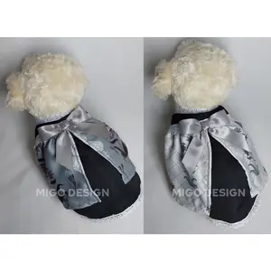 [Migo Design LIMITED EDITION 53] Baju Dress Kucing/ Anjing Midi Tunik Wings Sayap Kumbang Batik Silver / Pakaian AnaBul Hewan Peliharaan Kucing/  Anjing Jantan Betina / Pet Costume Clothes Kostum Gaun Pesta