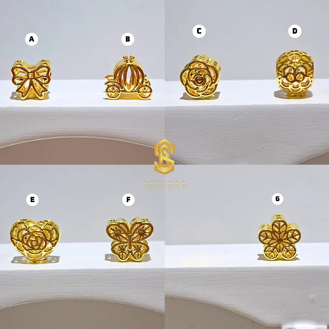 Sincere Store Emas 916 Kerawang Series Bead | Emas 916