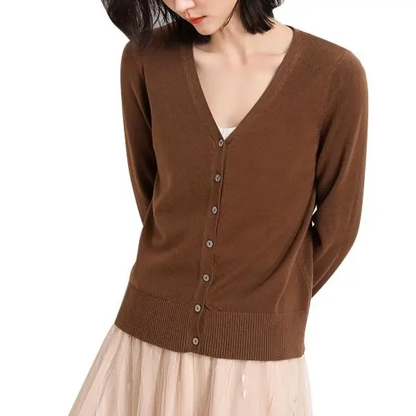 cardigan knit wanita lengan panjang V-neck bahan premium  D02 0