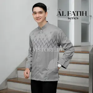 Baju Koko Pria Bordir Lengan Panjang Motif Al-Fatih Toyobo Premium