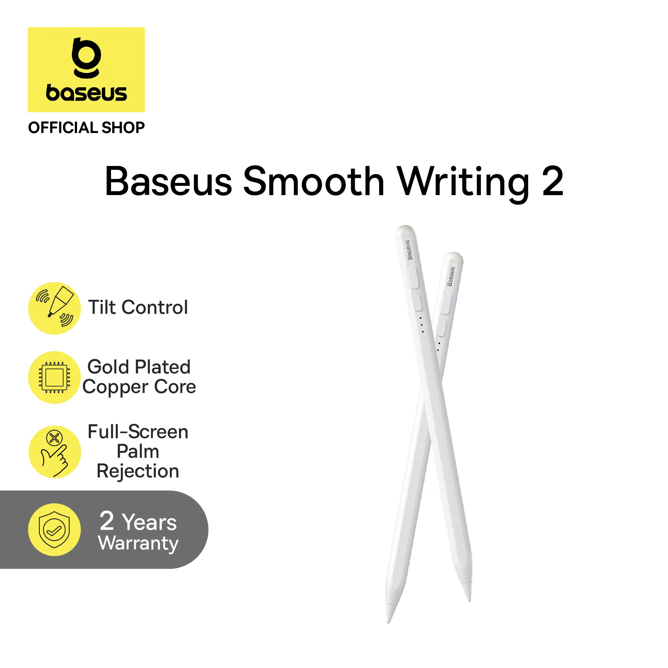 Baseus Smooth Writing 2 Series Stylus Lite/with LED Indicators (Active version with type-C cable and active pen tip)| Pen Ipad Pena Gambar Tab Drawing