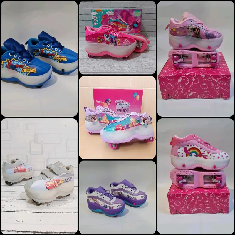 Sepatu roda NON LED karakter anak roda 4 / sepatu roda 2 in 1 / Sepatu roda anak perempuan / sepatu roda anak laki laki 0