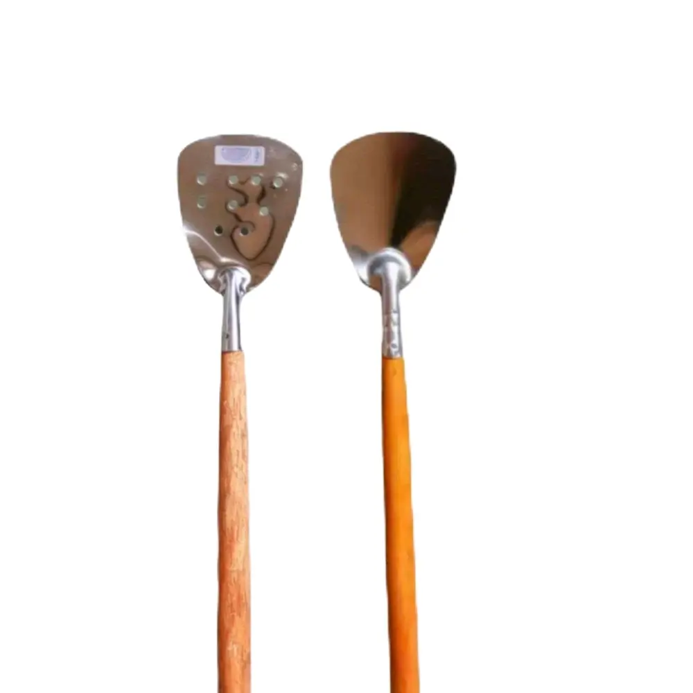 LAGI PROMO !!!  SODET STAINLESS GAGANG KAYU KECIL SUSUK GAGANG KAYU MURAH BOLONG DAN RAPAT Spatula gorengan Sutil
