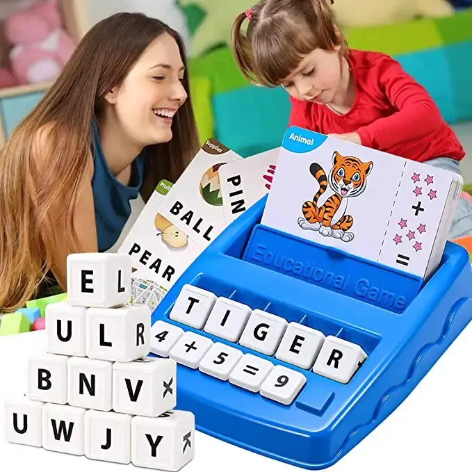 Anak-anak pendidikan mainan huruf permainan kartu yang cocok untuk anak-anak belajar mengeja membaca hadiah pra-sekolah inggris 0