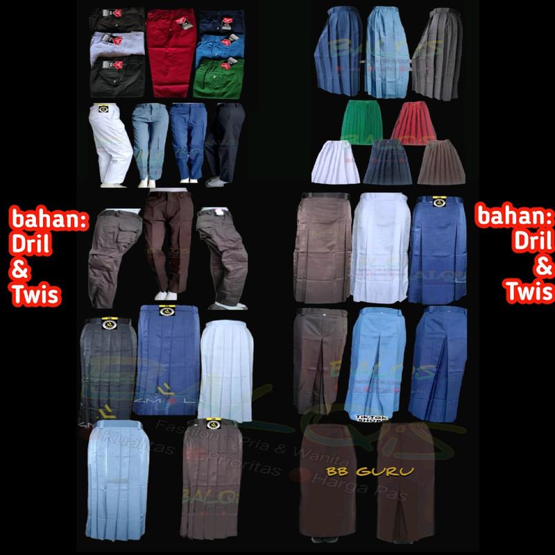 Celana Panjang SD Licin Seragam Sekolah Siswa High Twis Pria Fashion Katun Twiss Cowok 5