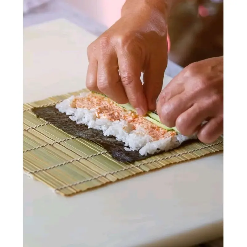 Bambu Pengulung Sushi, Kimbab, Sushi Rol Mat, Alat Gulung Sushi 24cm x 24cm 4