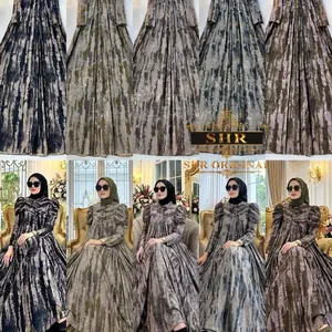 SIR Original Gaun Wanita Elegan dengan Motif Bunga dan Lengan Panjang Model Terbaru