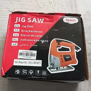 REAIM Jigsaw Mesin Gergaji Listrik Gergaji Kayu 400W 3000RPM Alat Potong Kurva 0 45 Derajat Untuk Kayu Besi Plastik Mesin Gergaji Elektrik Untuk Tukang Kayu Furniture Renovasi Rumah Presisi Tinggi Kuat Tahan Lama Garansi 5 Tahun