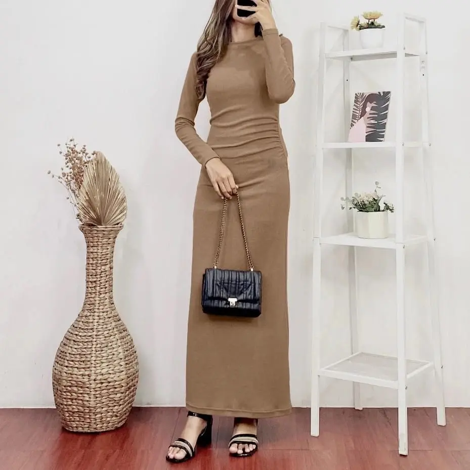 Orina Dress knit bodycone Pakaian wanita Casual
