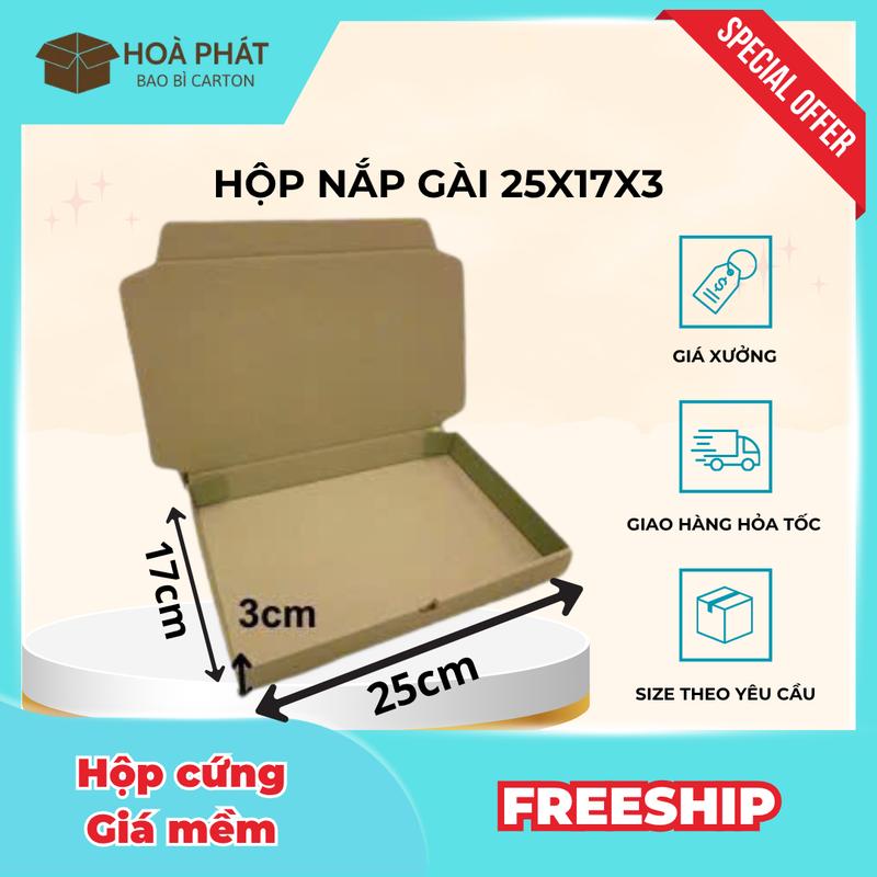 25x17x3 COMBO 20 HỘP NẮP GÀI - GIÁ XƯỞNG- BAO BÌ HOÀ PHÁT