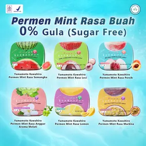 Permen Mint Bebas Gula +Vit C dan Sea Salt Halal BPOM Candy Food Snacks Camilan Import Aneka Rasa Buah Segar Fruit Sugar Free Cemilan Manis Peach Anggur Leci Lemon Makanan Kering