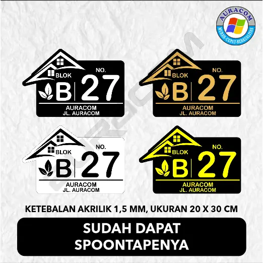 20 X 30 CM NOMER RUMAH NOMOR RUMAH AKRILIK CUSTOM TYPE C26