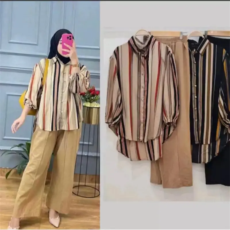 SETELAN WANITA MOTIF SALUR MALIKA // ONE SET WANITA TERBARU // SET PENJAMAS KEKINIAN TERMURAH 1