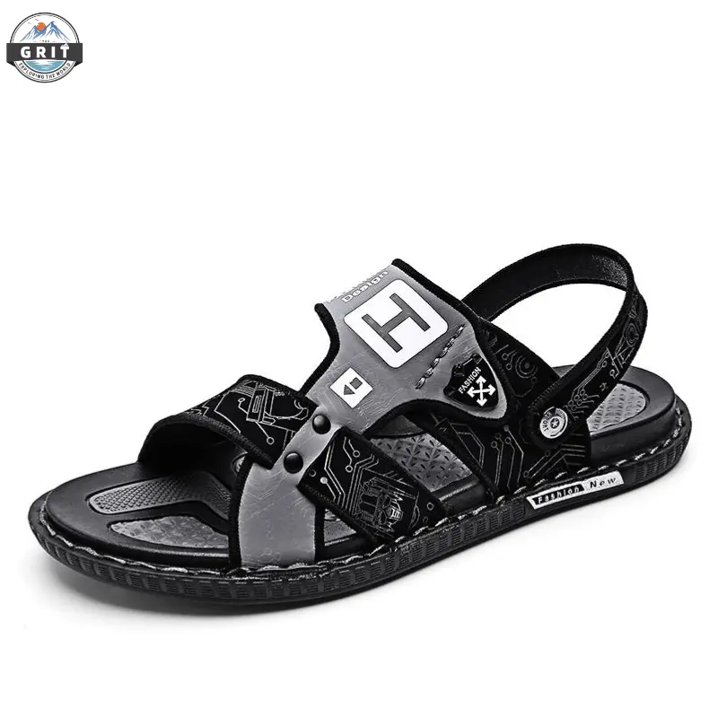 GRIT Men Outdoor Open Toe Sandals Males Hiking Sandals Summer Trekking Shoes Breathable 2024 New Comfortable Non-Slip 44 Pria Sendal