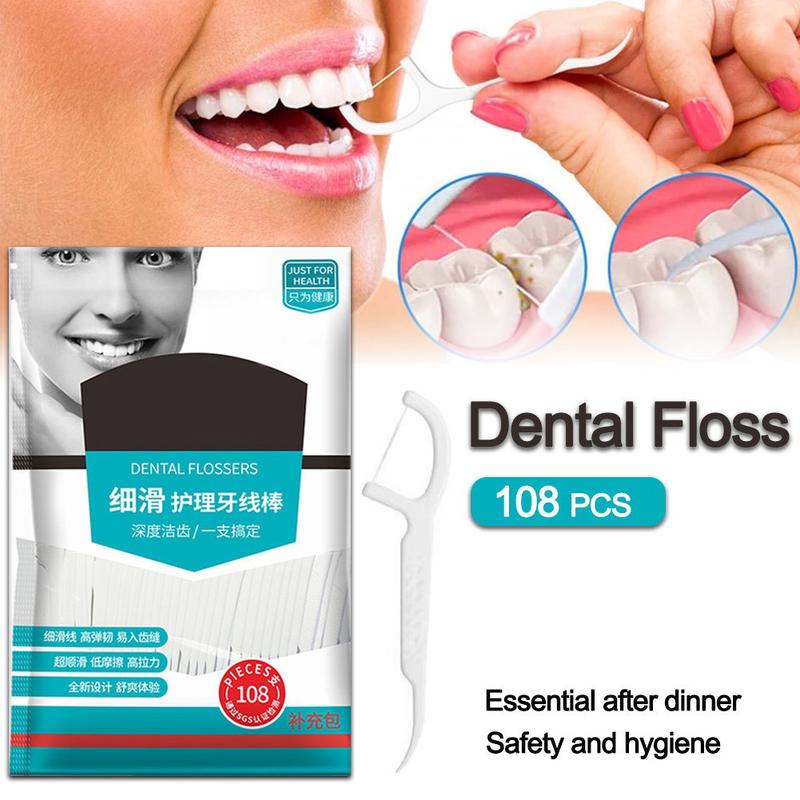 108PCS/pack Dental Floss Set Home Teeth Stick Travel Flosser - TikTok ...