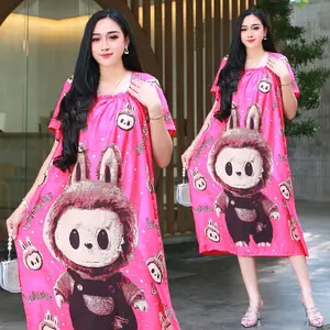 Daster Fuji Labubu Jumbo Karet Dada Kain Rayon Menyerap Keringat Nyaman Dipakai Santai Harian Dress Baju Tidur Wanita Dewasa Pendek Bumil Busui Mama Muda