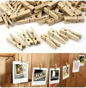 Guninco Wooden Klip Natural Rainbow / Klip Jepitan Foto Polaroid / Klip Mini / Wooden Klip Warna Warni