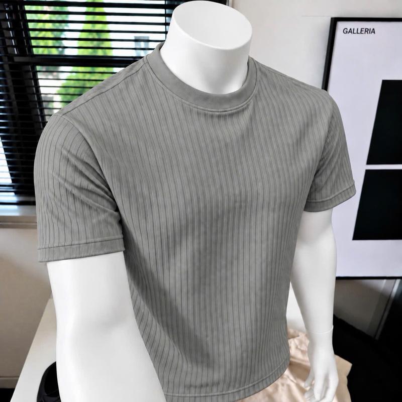 Áo Thun Nam Body Vải Thun Gân Co Giãn Thiết Kế Thời Trang Phong Cách Hiện Đại