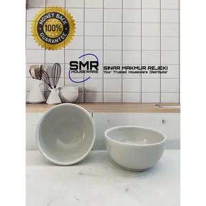6 PCS MANGKOK SUP KERAMIK PUTIH POLOS 4 INCHI