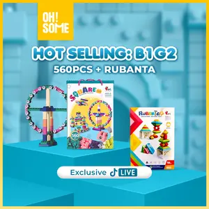 [B1G2 BRICK, LIVE ONLY] Oh!Some Mainan Brick Balok Susun AnakDIY( 560 pcs) & Yinerle·Creative Rubanta (16pcs) Gift Toys