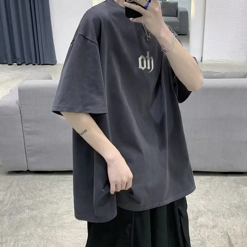Áo Thun Ngắn Tay, Phong Cách Đường Phố Mỹ Xu Hướng Hip-Hop, Hàng Mới Về Mùa Hè, Dáng Rộng Vừa Vặn, Thường Ngày, Dễ Phối Đồ, Tay Lỡ, Cổ Tròn, Dành Cho Nam Và Nữ