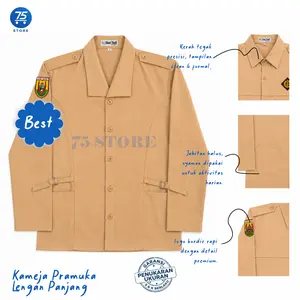SERAGAM SEKOLAH - Baju Pramuka Putri Lengan Panjang - Gesper