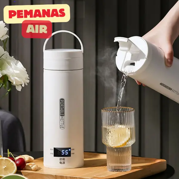 Tumbler Ketel Botol Teko Listrik Pemanas Air Cepat Electric Kettle 300W 450ml Minuman Kabel