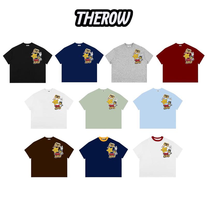 Áo Thun Boxy Local Brand THEROW Tay Ngắn Cotton 250gsm " STICKER " Áo Phông Forrm Rộng Mùa Hè Kiểu Đẹp Unisex Nam Nữ Form Rộng