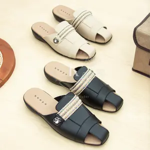 Keeya- Sepatu Mules Wanita - sandal wanita sendal slop wanita Sepatu Sendal Wanita Simpel - Elegan Shoes Putih flat