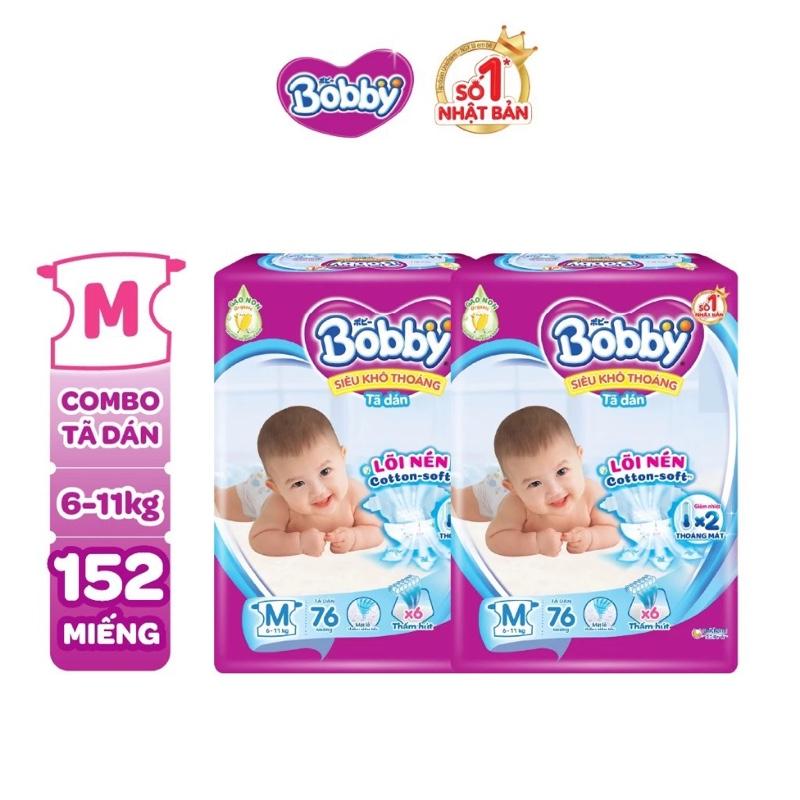 ￼Combo 2 tã dán Bobby S80/M76 mới- Lõi nén cotton-soft 3mm