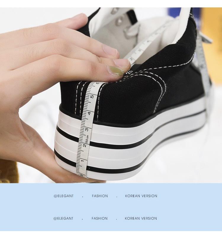 Product Introduction of fashion women shoes canvas platform sneakers white tennis shoes Vulcanize 10