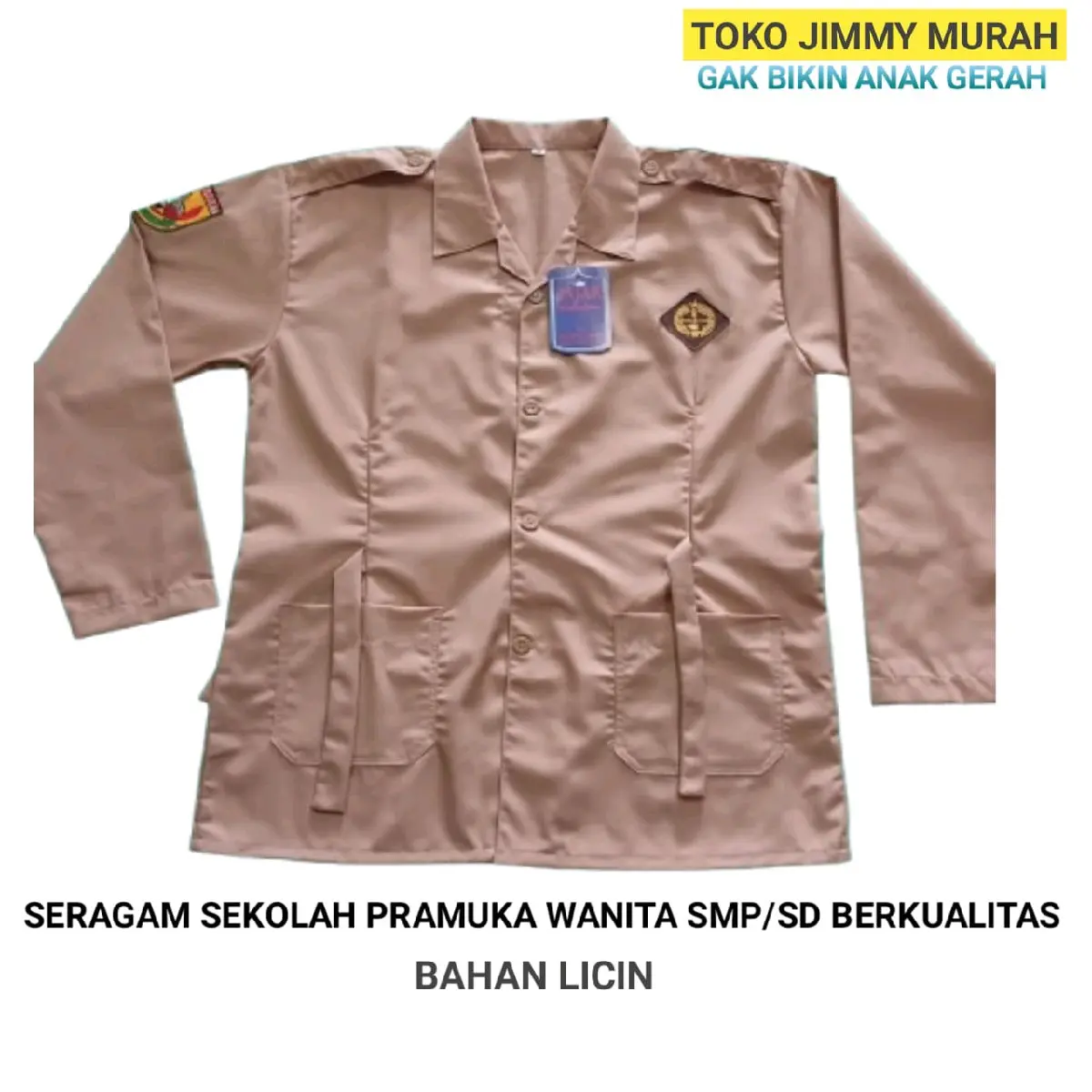 BAJU PRAMUKA TALI SD BAHAN KATUN/PAMATEK Cewek
