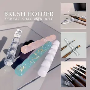 Tempat Tatakan Kuas Nail Art 5 Grid/Stand Holder Display Brush Nail Art/Makeup Brush Holder Organizer/Nail Art Profesional MUA