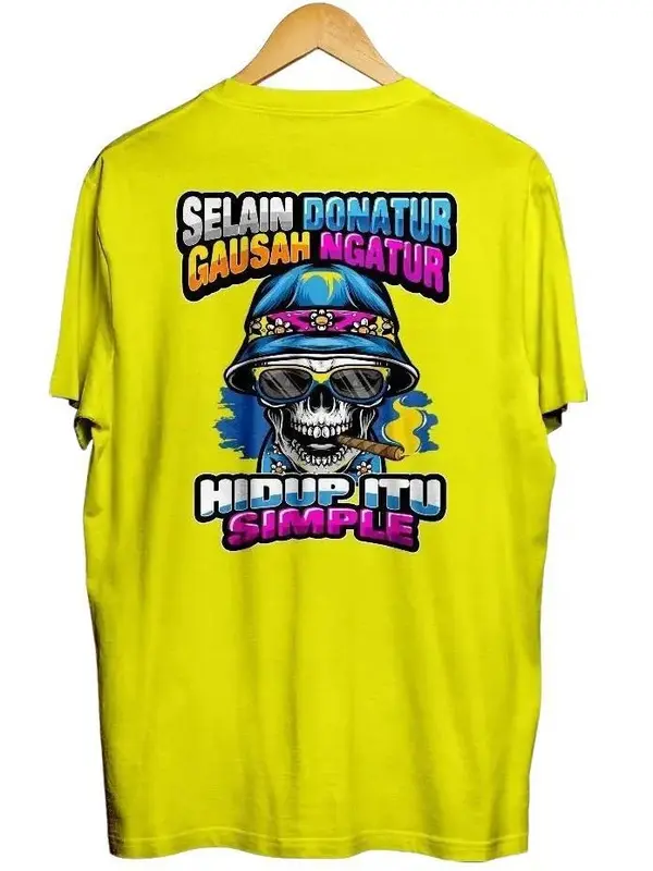 Kaos pria sablon depan belakang motif kata kata tulisan SELAIN DONATUR GAUSAH NGATUR VOL 1 Lembut Nyaman Kaos Distro 5