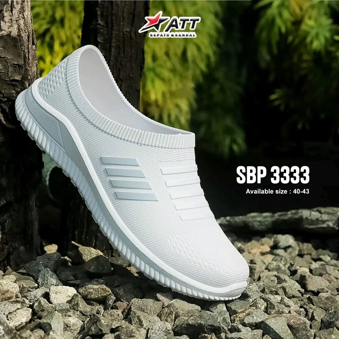 Sepatu Kasual Slip On Pia Semi Formal Kerja Kantor Kuliah Karet Simple Murah Anti Slip Tahan Air Lentur Empuk ATT SBP 3333