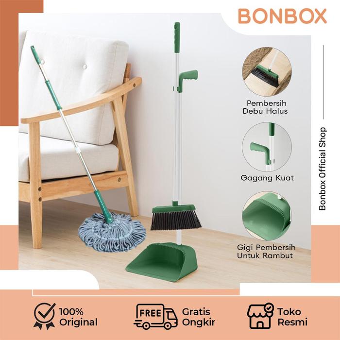 Gambar 【BISA COD】Pel Magic Microfiber Serut BCT3903 + BONBOX Cleaning Tools Sapu 2in1 Alat Pembersih Lantai Set Sapu Pengki Green Hijau Dilengkapi Gerigi Penyaring Rambut Sapu Kombinasi Pengki Sapu BCT3305 - BCT3903+BCT3305 dari Bonbox Indonesia Kab. Tangerang Tokopedia