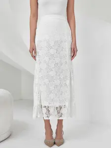 DARA BROCADE SKIRT BROKEN WHITE